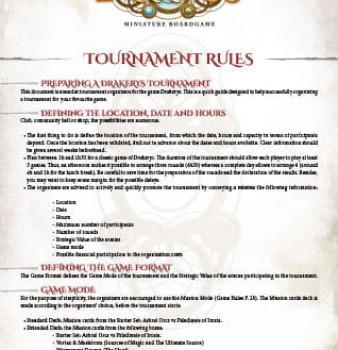 Drakerys, règles de tournoi